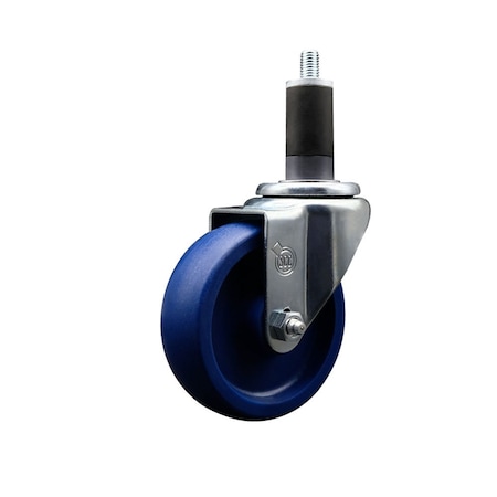 Service Caster 4'' Solid Poly Wheel Swivel 1-1/4'' Expanding Stem Caster SCC-EX20S414-SPUS-114